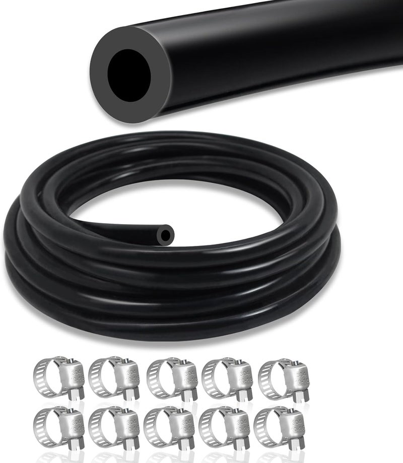 SDZONGES Vacuum Hose - 10FT Automotive Silicone Vacuum Line, 5/16" ID, 130PSI Max Pressure, with 10pcs Hose Clamps - Image 1